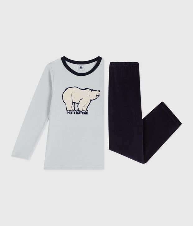 Kinder-Pyjama aus Nicki blau/blau