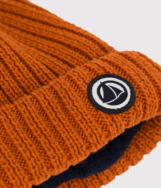 Baby-Mützchen mit Fleece-Fütterung braun RUSTY