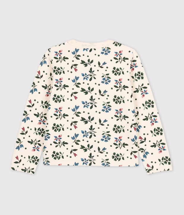 Gemusterter Kinder-Cardigan aus Doppeljersey f&uuml;r M&auml;dchen naturfarben/vielfarbig