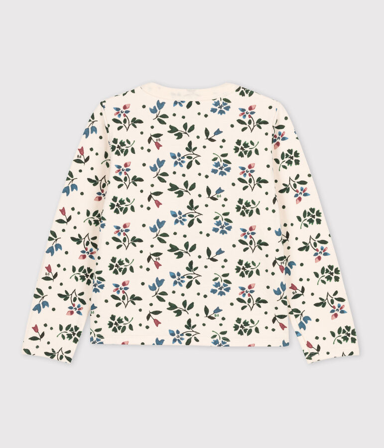 Gemusterter Kinder-Cardigan aus Doppeljersey f&uuml;r M&auml;dchen naturfarben/vielfarbig