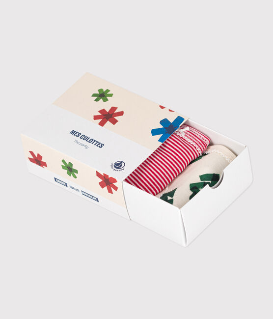3er-Set Slips aus Baumwolle mit Weihnachtsmotiv für Mädchen variante 1