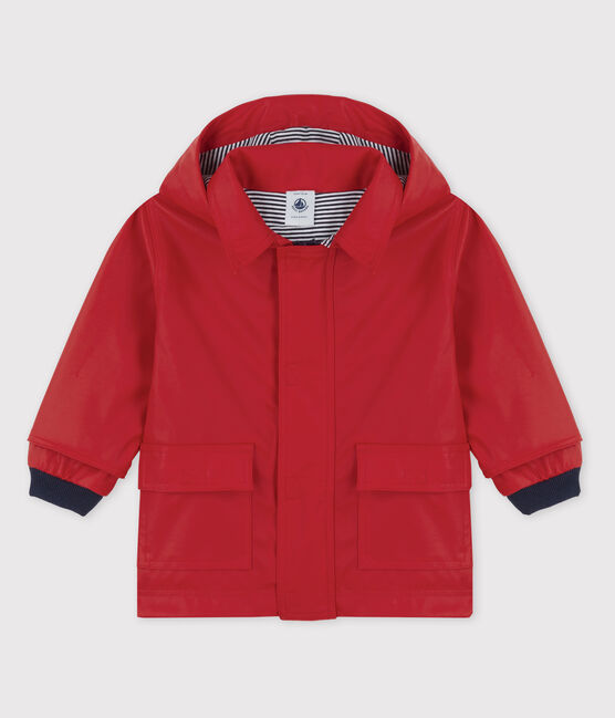 KLASSISCHE BABY-REGENJACKE AUS RECYCELTEM MATERIAL rot TERKUIT