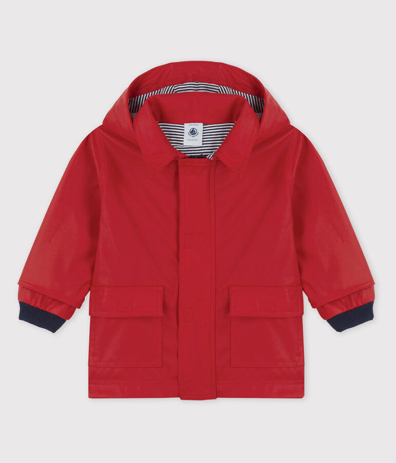 KLASSISCHE BABY-REGENJACKE AUS RECYCELTEM MATERIAL rot