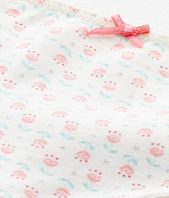Bedruckte Mädchen-Shorties aus Stretch-Jersey weiss LAIT/weiss MULTICO