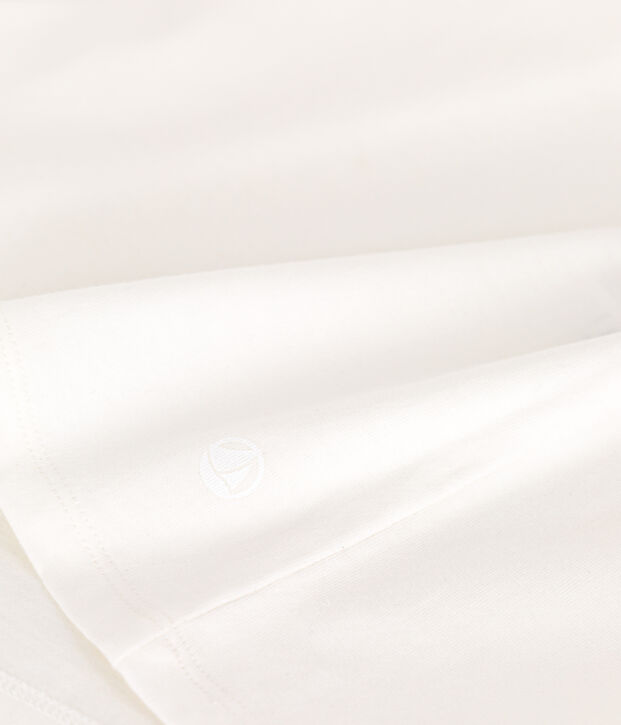 Damen T-Shirt Le Droit aus einfarbiger Baumwolle weiss