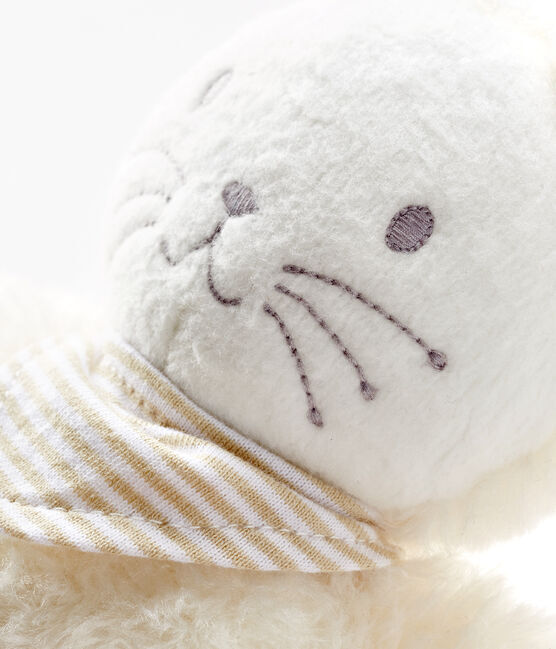 Baby-Kuschelhäschen mit einer eingebauten Spieluhr aus Sherpa weiss MARSHMALLOW