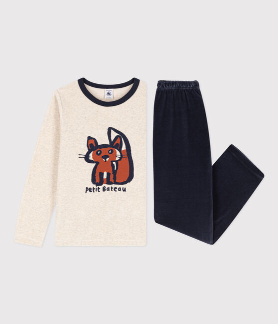 Kinderpyjama aus Nicki mit Fuchsmotiv blau SMOKING/weiss MULTICO