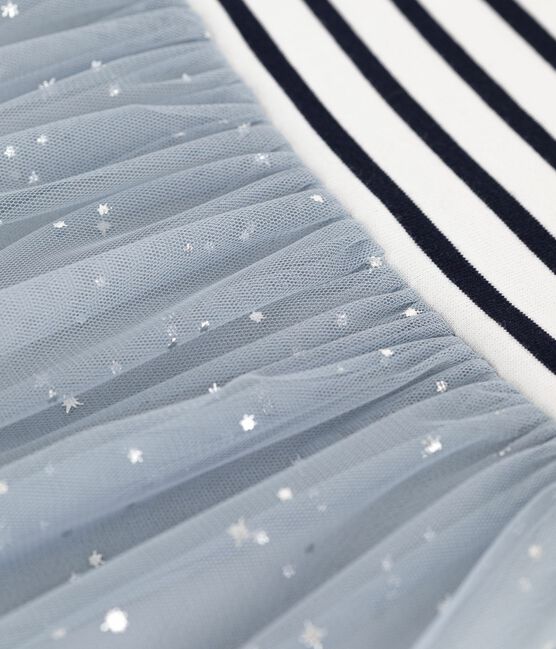 Kurzärmeliges Kinder-Kleid aus Baumwolle mit Streifen CO2/ MULTICO