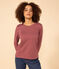 Damen-T-Shirt LE DROIT aus Baumwolle mit Rundhalsausschnitt braun JUKE BOX