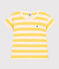 Gestreiftes Jungen-T-Shirt aus geflammtem Jersey gelb NECTAR/ AVALANCHE