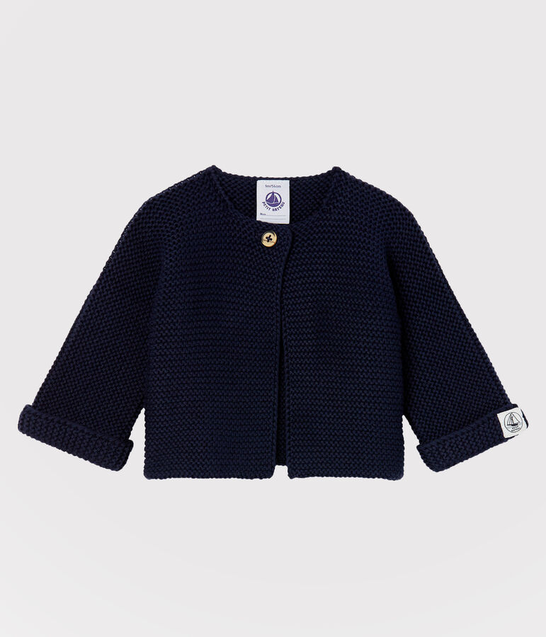 Baby-Cardigan aus Bio-Baumwollstrick blau SMOKING