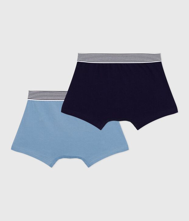 Set Kinder-Boxershorts aus einfarbiger Baumwolle mit Elastan vielfarbig