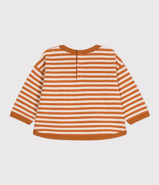 Lang&auml;rmeliges Baby-T-Shirt aus Doppeljersey braun/naturfarben