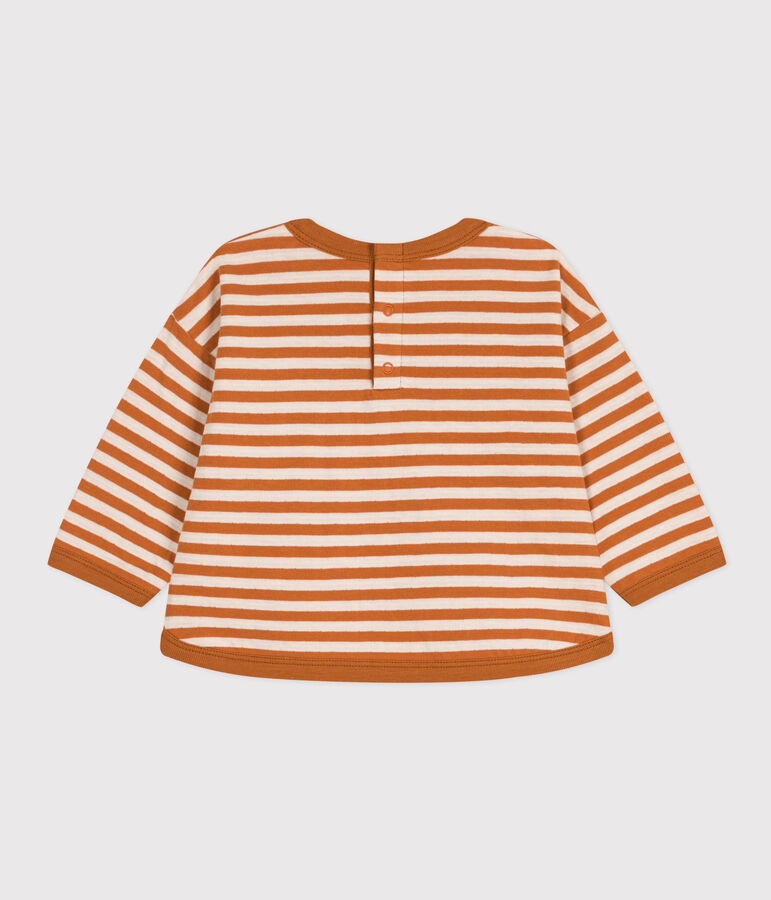 Lang&auml;rmeliges Baby-T-Shirt aus Doppeljersey braun/naturfarben