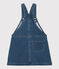 Kinder-Latzkleid aus Bio-Baumwoll-Denim für Mädchen blau DENIM BLEU DELAVE