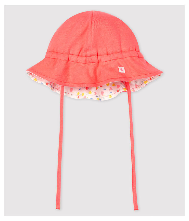 Baby-Bobm&uuml;tze aus Bio-Baumwolle in Boucl&eacute;-Frottee orange