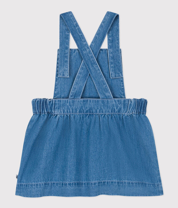 &Auml;rmelloses Babykleid aus leichtem Denim blau