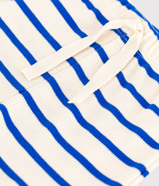 Baby-Shorts aus gestreiftem Rippstrick blau AVALANCHE/weiss PERSE