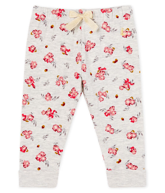 Baby-Hose aus bedrucktem Doppeljersey für Mädchen grau BELUGA/weiss MULTICO CN