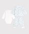 Baby-Set aus Baumwolle mit Kragen und Fuchsmotiv weiss/vielfarbig