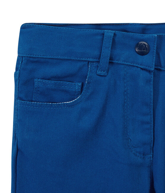 Mädchen-Hose aus farbigem Denim blau PERSE