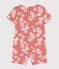 Kinder-Kurzpyjama aus Baumwolle mit Hawaii-Muster für Mädchen rosa PAPAYE/ MULTICO