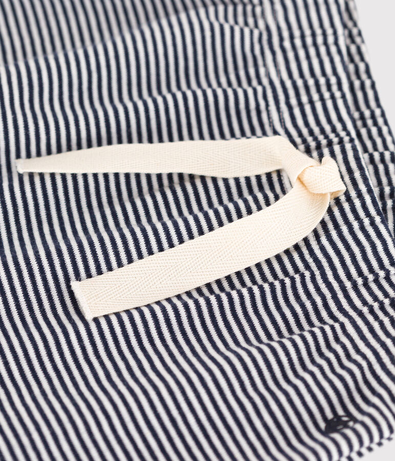 Baby-Hose aus Bio-Baumwolle blau/weiss