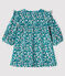 Langärmeliges geblümtes Baby-Kleid für Mädchen aus Velours MOZAIK/naturfarben MULTICO