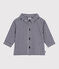 Baby-Hemd aus Flanell mit Karomuster blau SOIR/ MILK