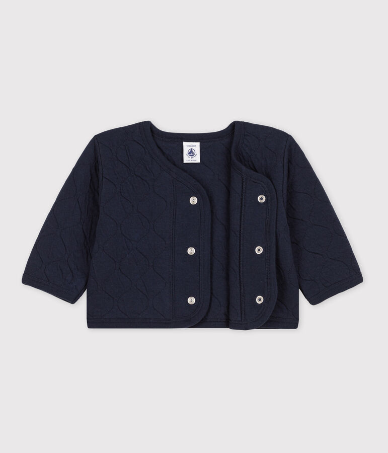 Baby-Cardigan aus gestepptem Doppeljersey blau SMOKING
