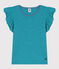 Gestreiftes Kinder-T-Shirt aus Baumwolle für Mädchen grün LAVIS/blau VERDE