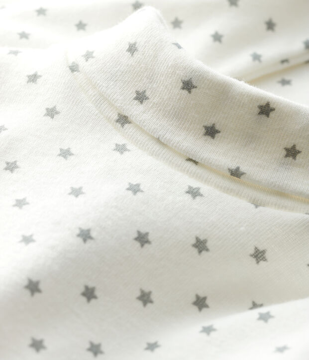 Lang&auml;rmliger Baby-Body f&uuml;r Jungen weiss/grau