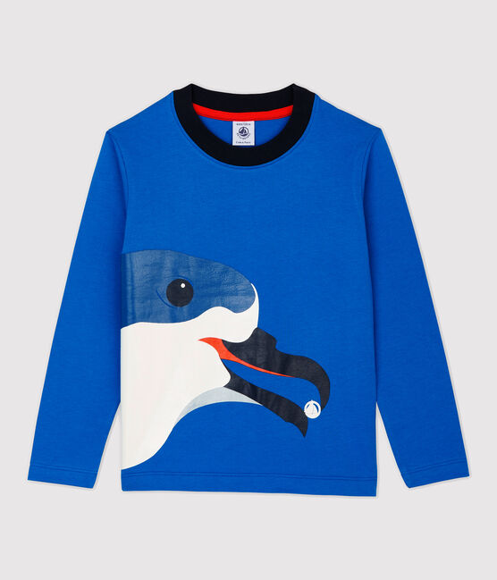 Langärmeliges Kinder-T-Shirt aus Baumwolle für Jungen blau RUISSEAU