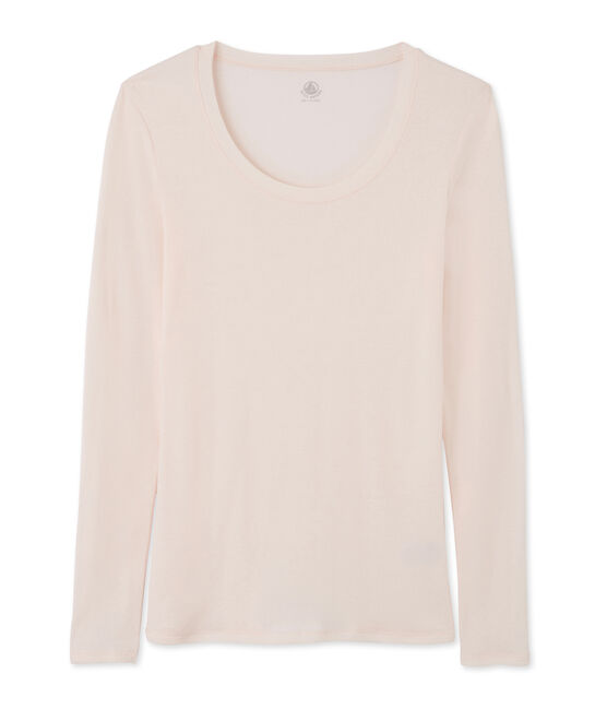 Langärmliges T-Shirt mit Tänzerinnenkragen für Damen rosa FLEUR