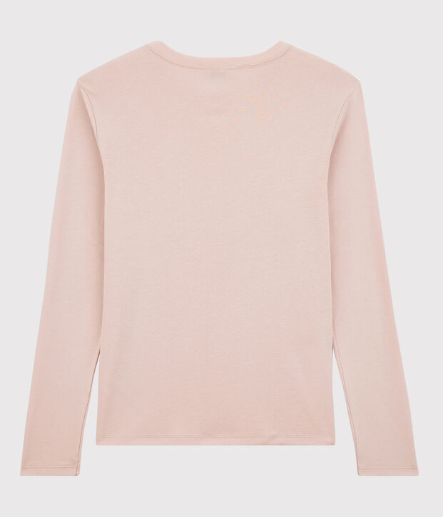 Klassisches Damen-T-Shirt aus Baumwolle mit Rundhalsausschnitt rosa