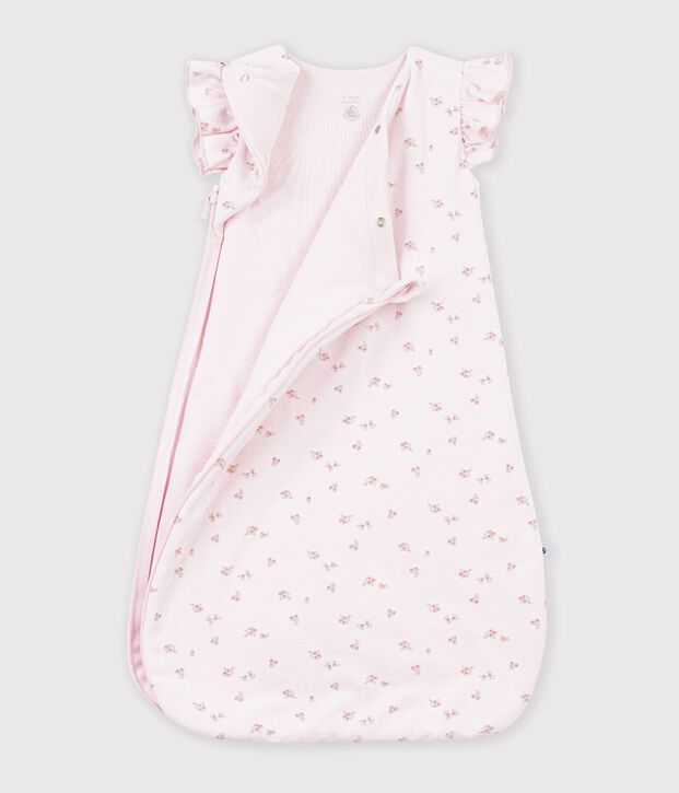 Babyschlafsack aus Nicki mit Blumenmotiv TOG-Wert 3 rosa/vielfarbig
