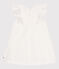 Kurzärmeliges Kinder-Kleid aus Baumwolle  weiss MARSHMALLOW/grau ARGENT