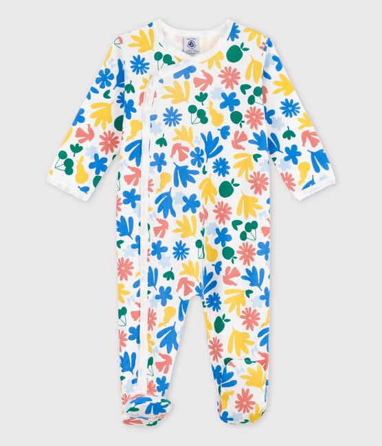 Baby-Strampler aus Baumwolle mit Blumenmotiv weiss MARSHMALLOW/weiss MULTICO
