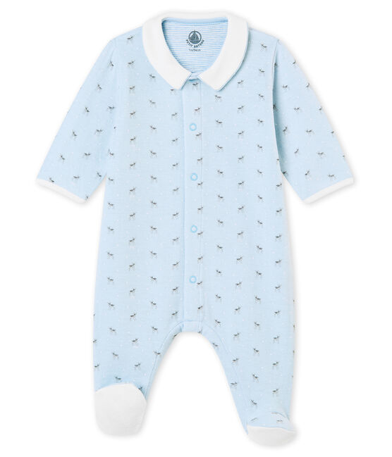 Baby Jungen Strampler aus gedoppeltem Jersey mit Print blau FRAICHEUR/weiss MULTICO