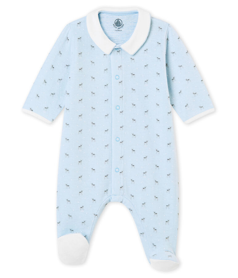 Baby Jungen Strampler aus gedoppeltem Jersey mit Print blau/vielfarbig