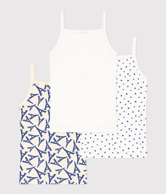 3er-Set Spaghetti-Tops aus Baumwolle mit Paris-Motiv für Mädchen variante 1