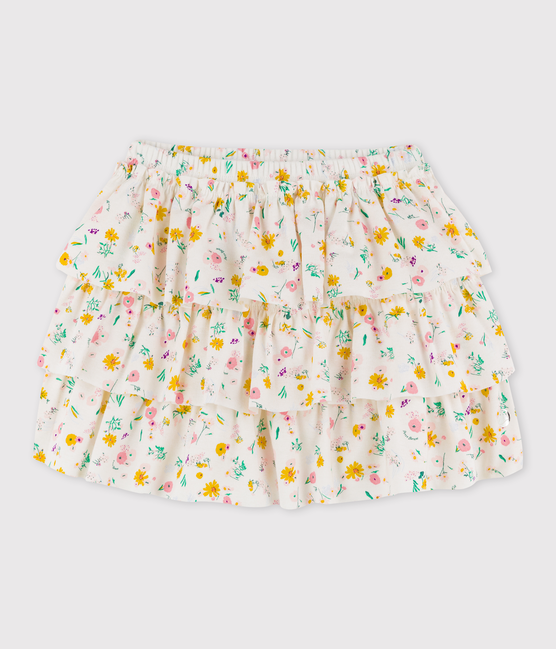 Kinderrock aus Baumwolle für Mädchen weiss MARSHMALLOW/weiss MULTICO