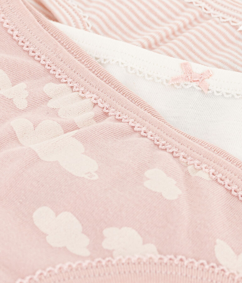 3er-Set Slips aus Baumwolle f&uuml;r kleine M&auml;dchen, mit Wolkenmotiv vielfarbig