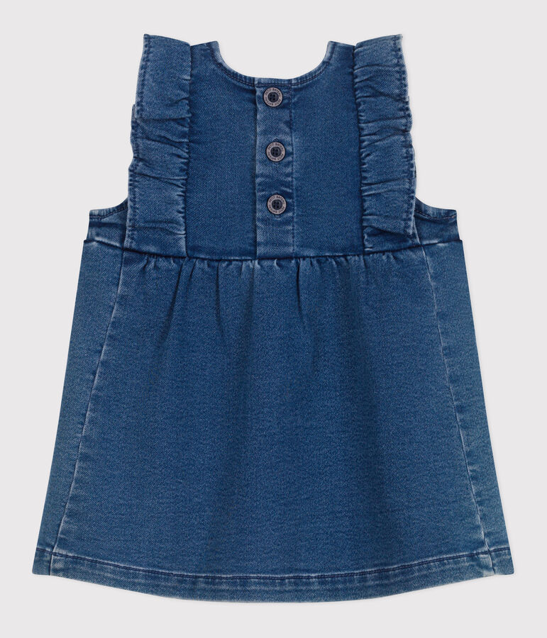 &Auml;rmelloses Baby-Kleid aus Jeansstoff blau