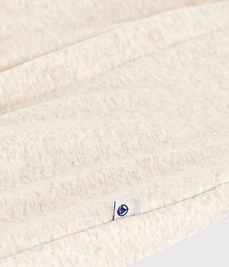 Langer wattierter Baby-Overall aus Baumwolle mit Kapuze beige