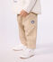 Baby-Hose aus einfarbiger Baumwolle mit Aufn&auml;her im Cargo-Stil beige