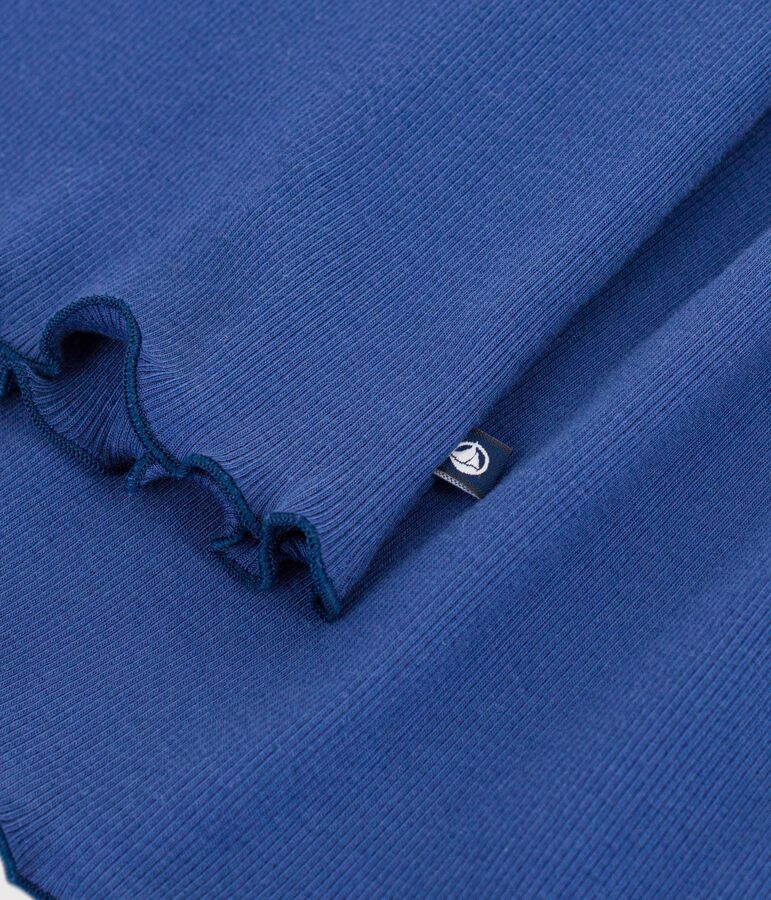 &Auml;rmelloses Kinder-Kleid aus einfarbiger Baumwolle blau