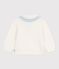 Baby-Pullover mit Schalkragen gestreifter Baumwolle naturfarben MILK