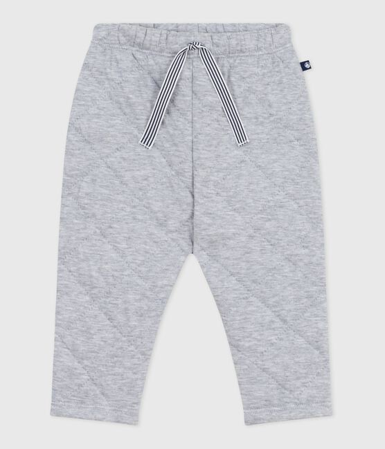 Baby-Hose aus einfarbigem festen Baumwollstoff grau FUMEE CHINE
