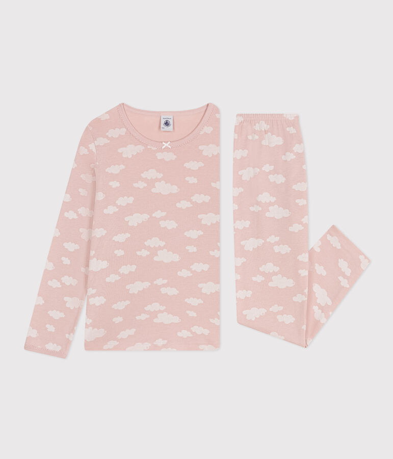 Kinderpyjama aus Baumwolle mit Wolken-Printmotiv SALINE/ MARSHMALLOW